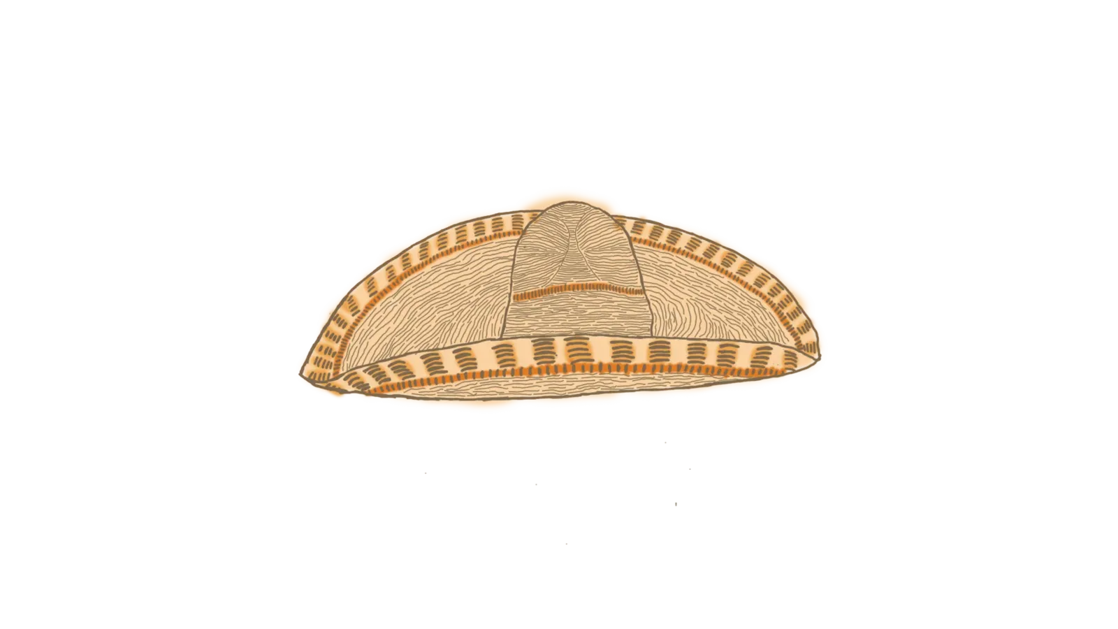 Sombrero — Serie Huehues · ilustración digital. Ilustración digital de José Alejandro Armenta, artista visual en Tlaxcala.
