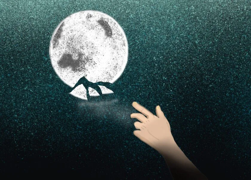 La luna — Arte digital. Ilustración digital de José Alejandro Armenta, artista visual en Tlaxcala.